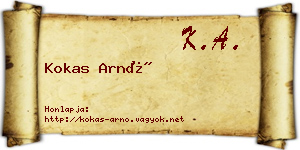 Kokas Arnó névjegykártya